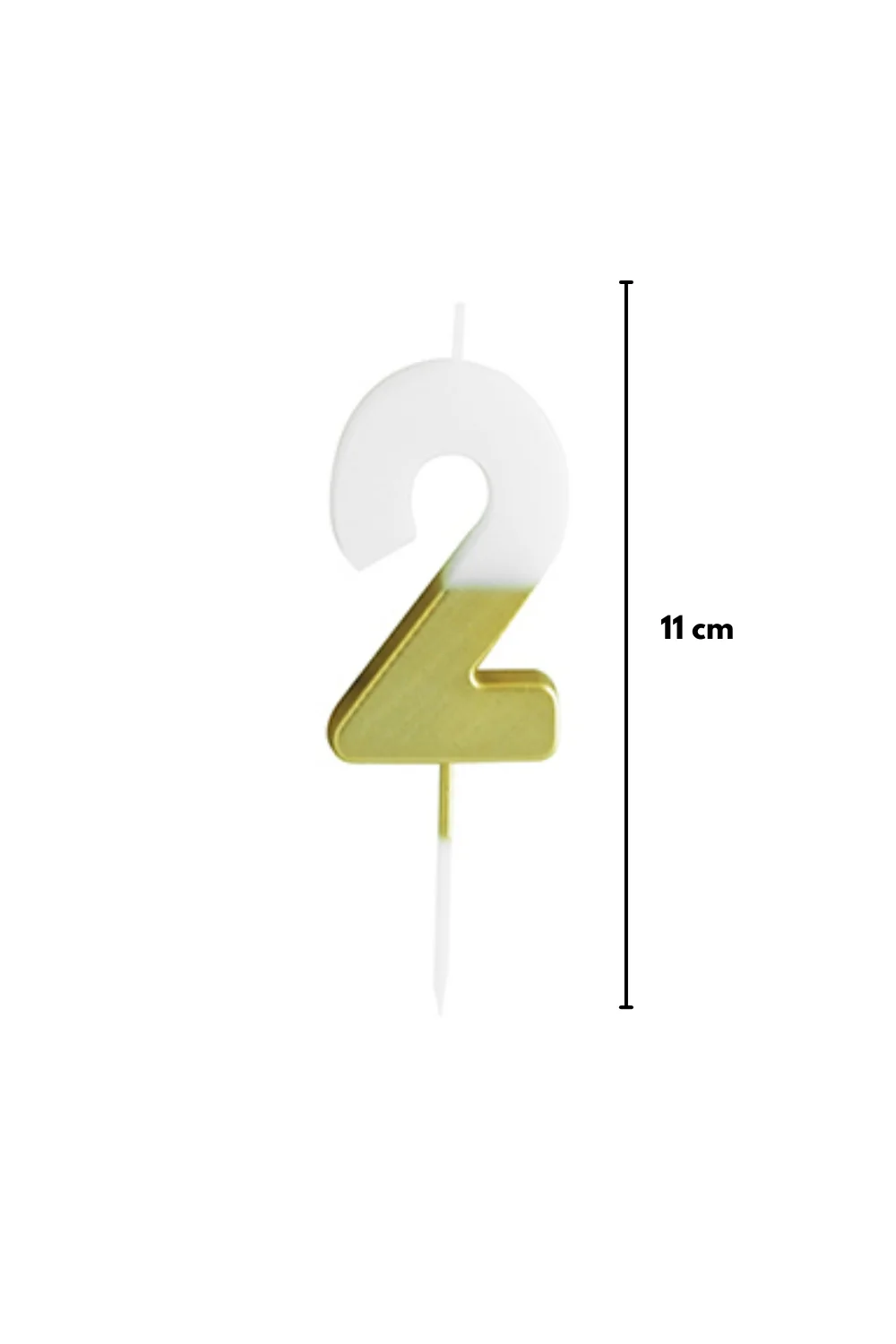 Altın  Beyaz 2 Rakamı Parti Mumu - Image 4