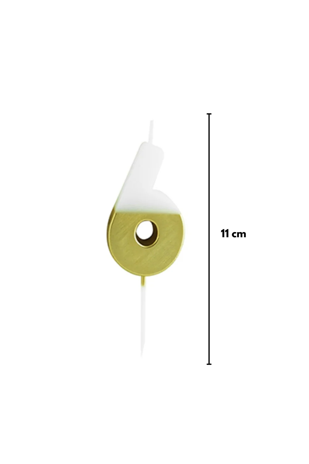 Altın  Beyaz 6 Rakamı Parti Mumu - Image 4