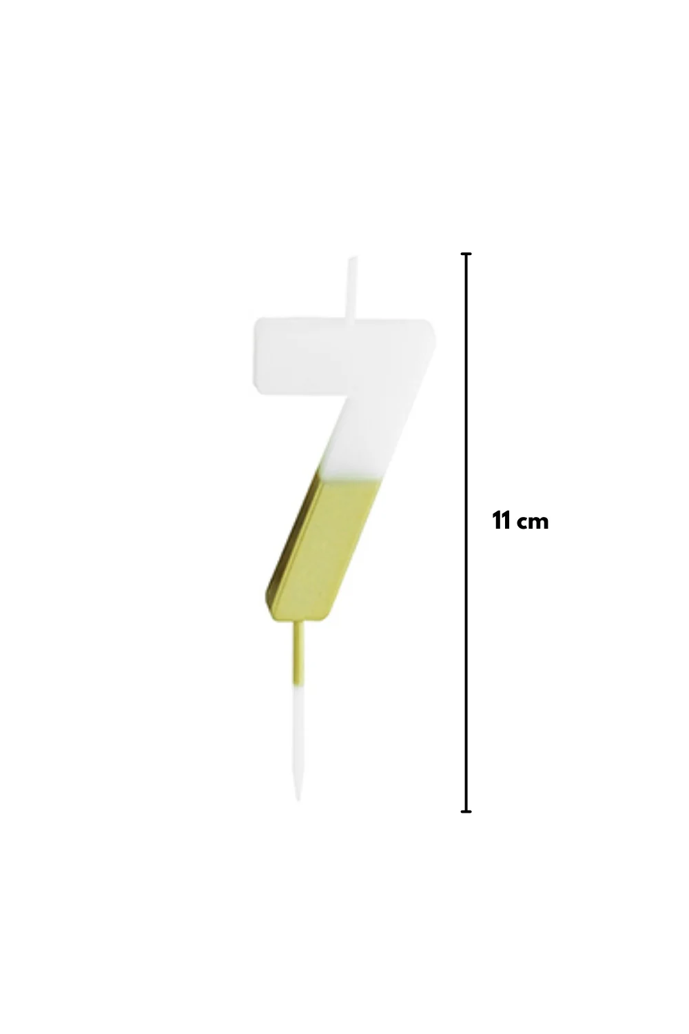 Altın  Beyaz 7 Rakamı Parti Mumu - Image 4