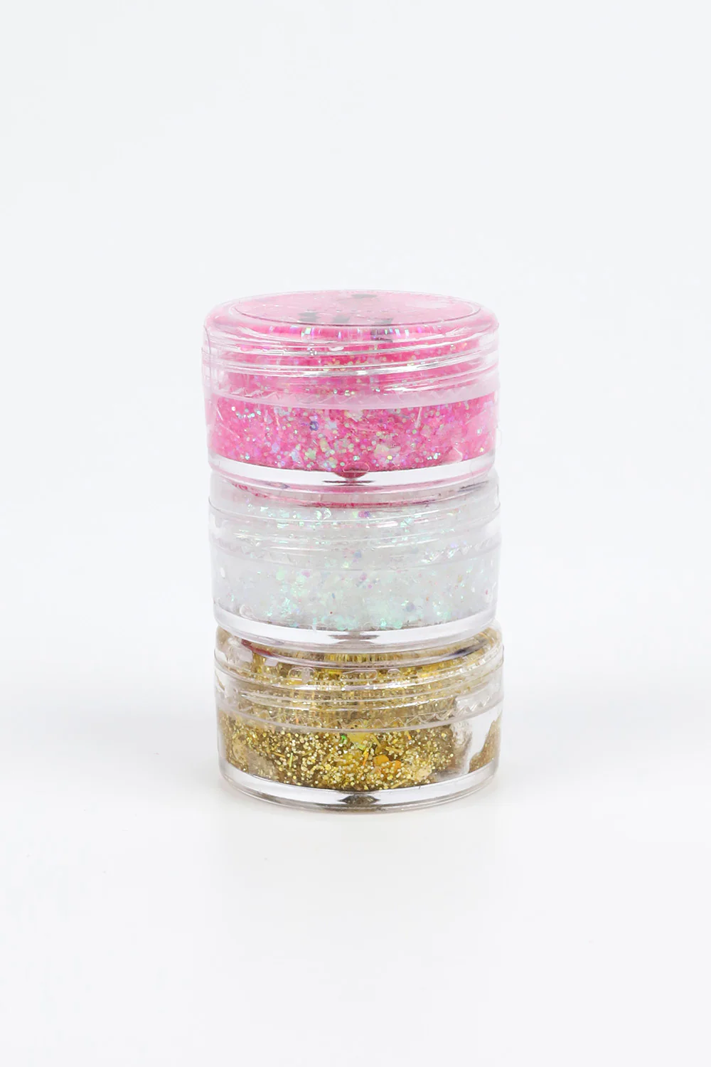 Altın-Pembe-Beyaz  Glitter Simli Kız Çocuk Jel Far - Image 2