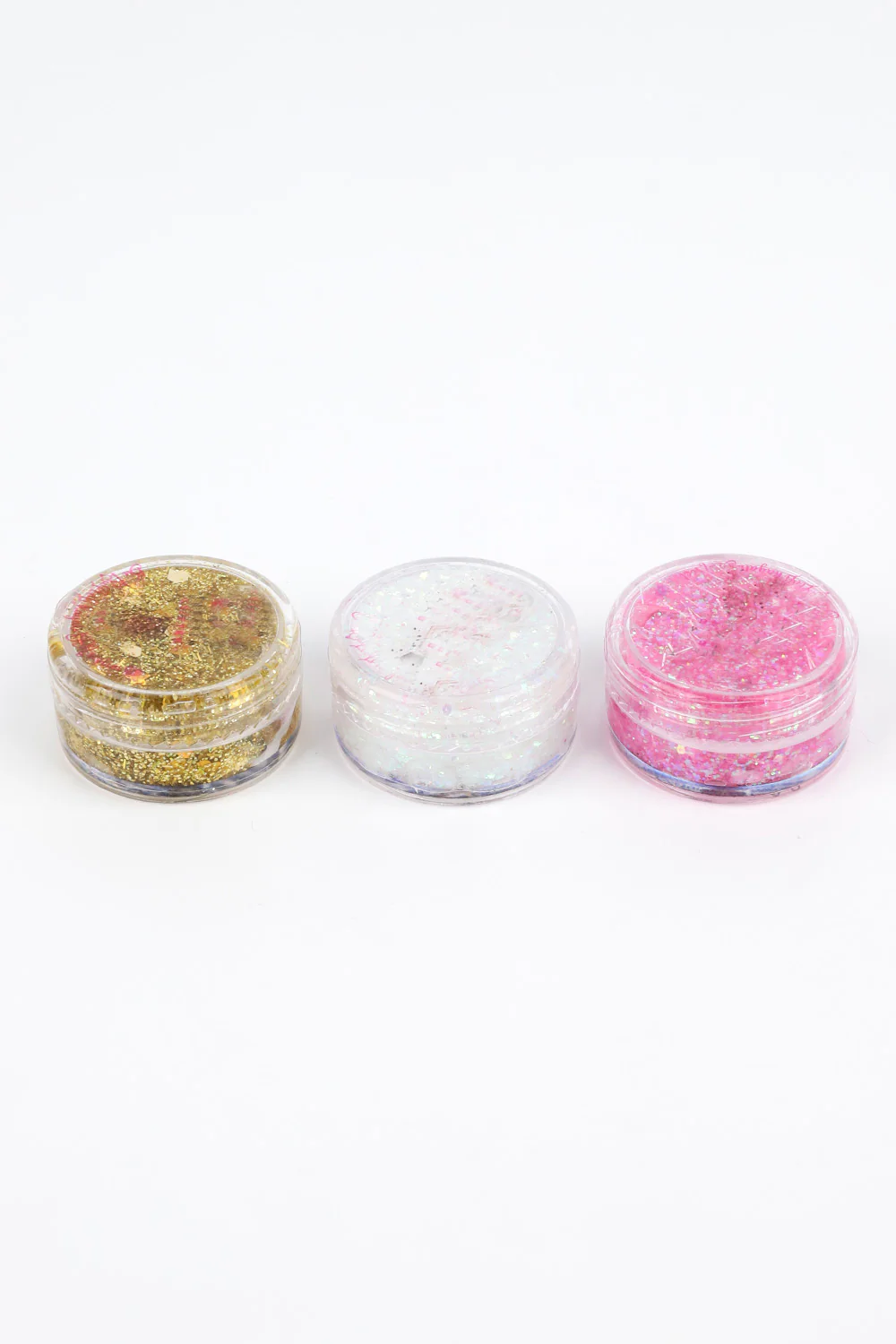 Altın-Pembe-Beyaz  Glitter Simli Kız Çocuk Jel Far - Image 3