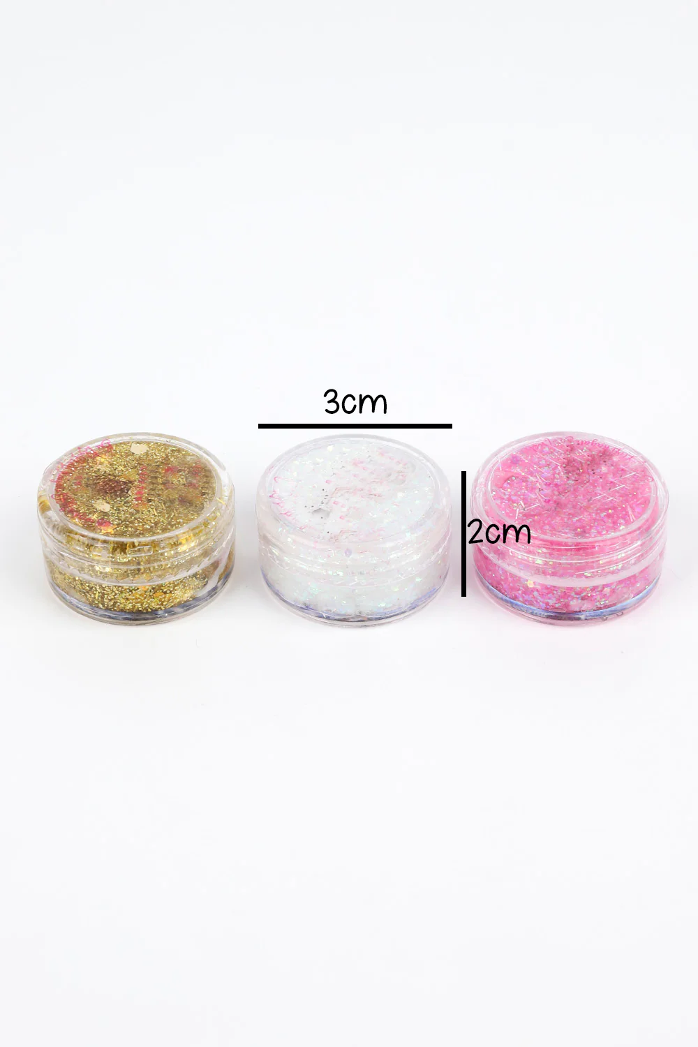 Altın-Pembe-Beyaz  Glitter Simli Kız Çocuk Jel Far - Image 4