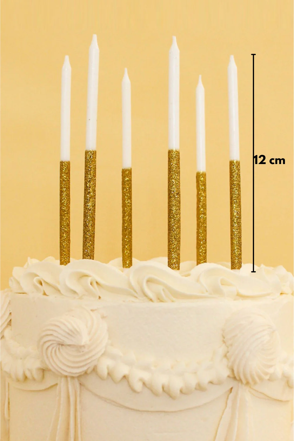 Altın Simli 12'li Mum Set - Image 3