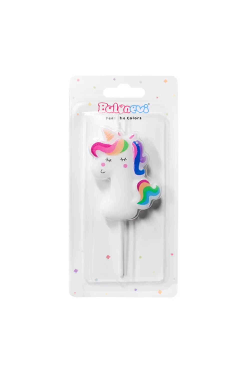 Beyaz 1 Rakamı Unicorn Figür Parti Mumu - Image 2