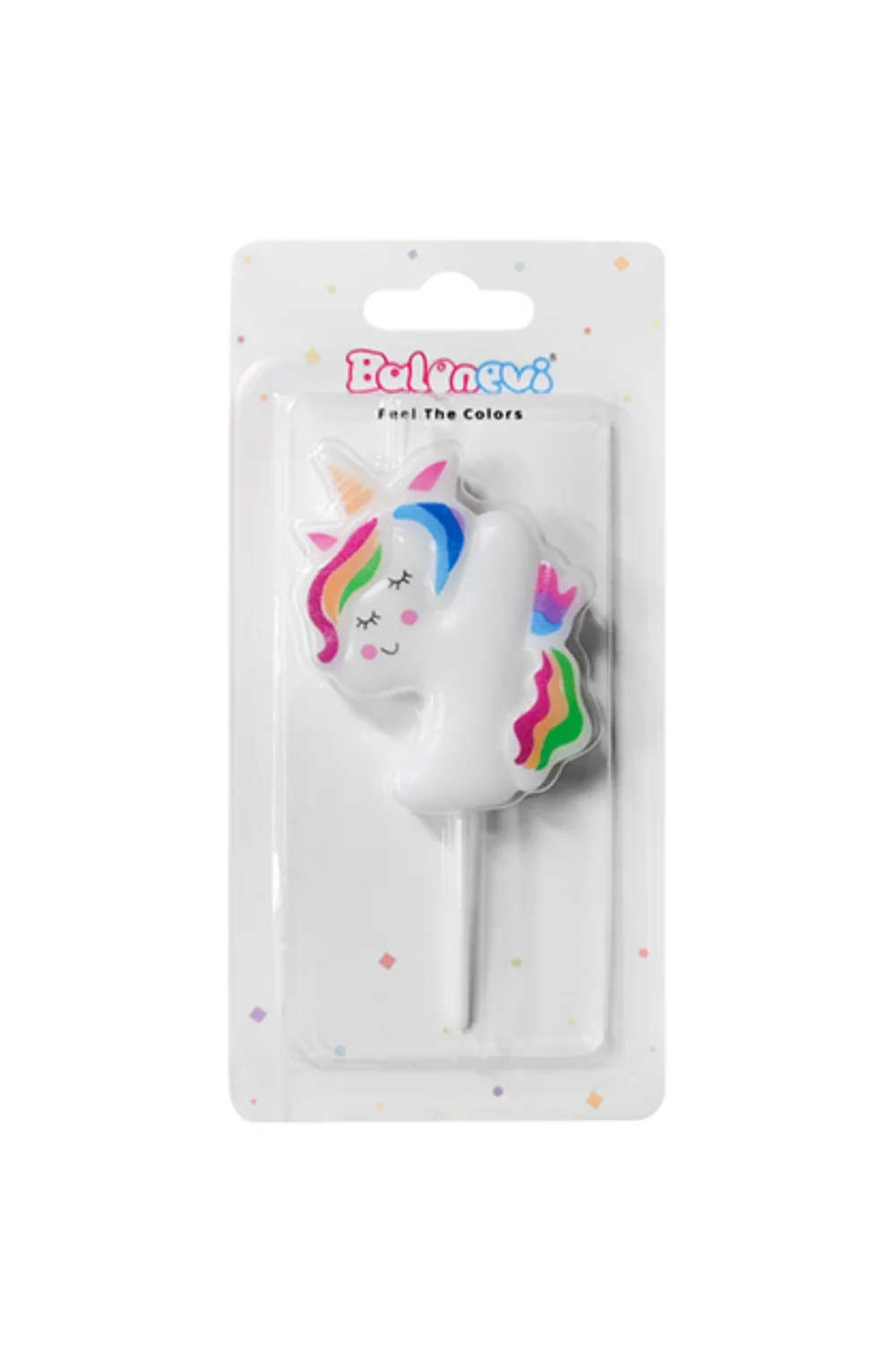 Beyaz 4 Rakamı Unicorn Figür Parti Mumu - Image 2