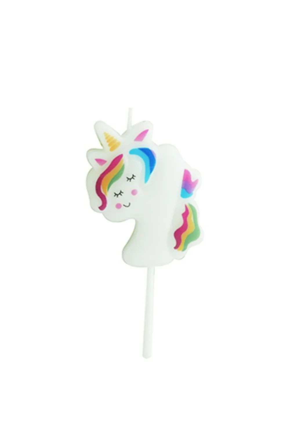 Beyaz 4 Rakamı Unicorn Figür Parti Mumu - Image 3