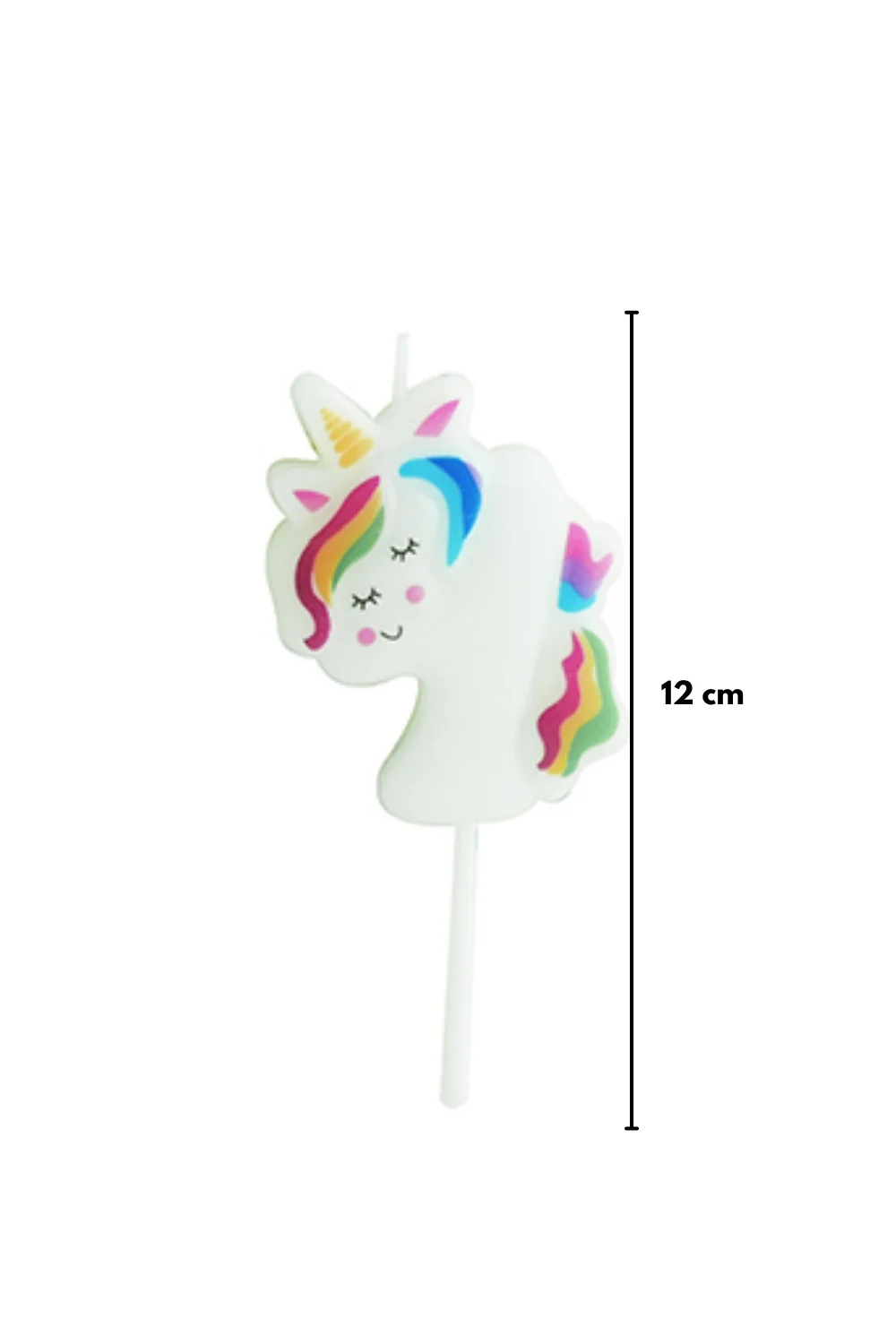 Beyaz 4 Rakamı Unicorn Figür Parti Mumu - Image 4