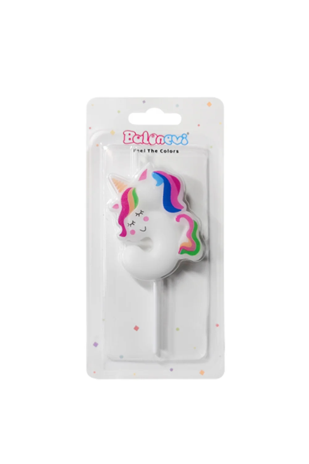 Beyaz 5 Rakamı Unicorn Figür Parti Mumu - Image 2