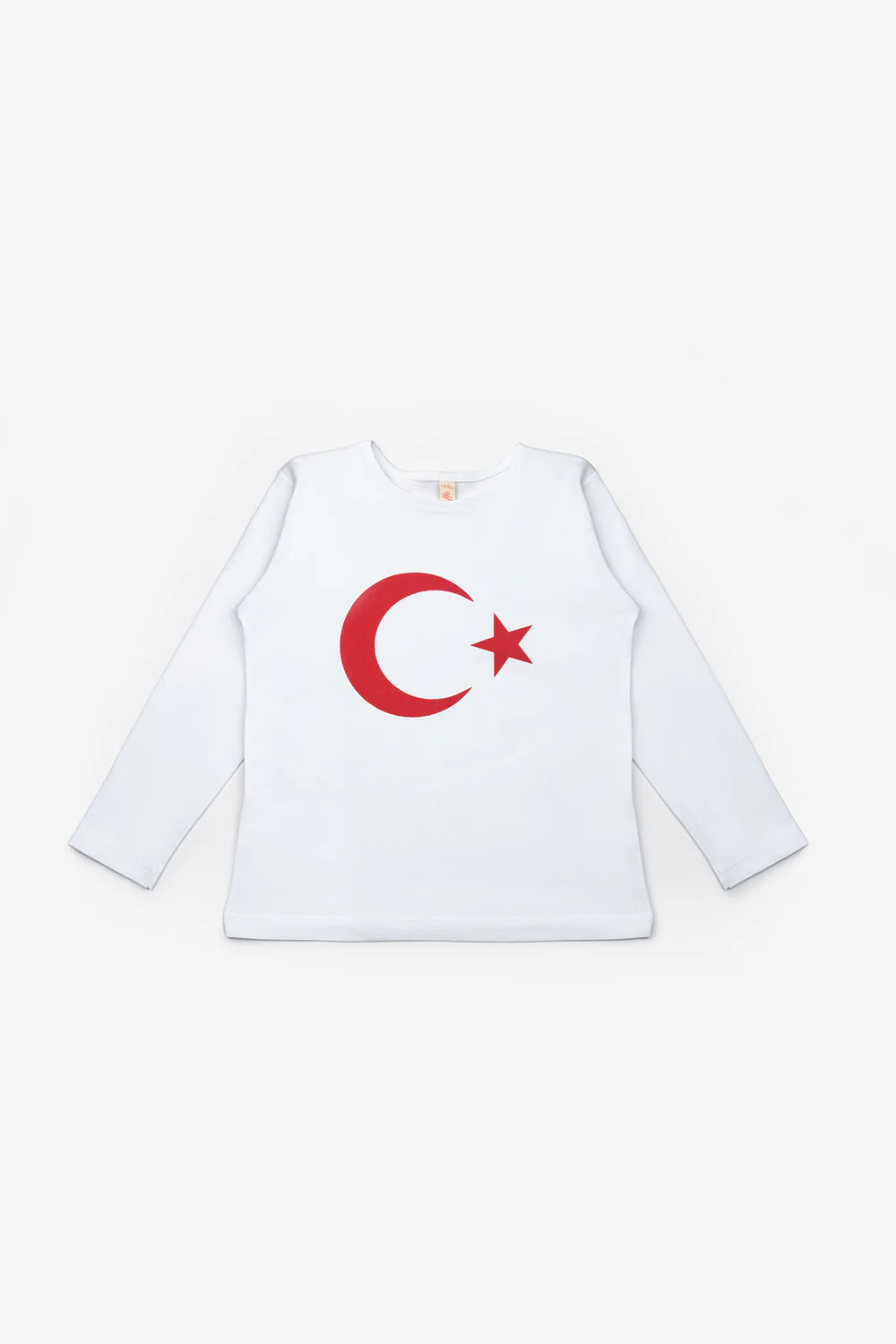 Beyaz Ay Yıldız Baskılı Uzun Kollu Çocuk Tişört - Image 3