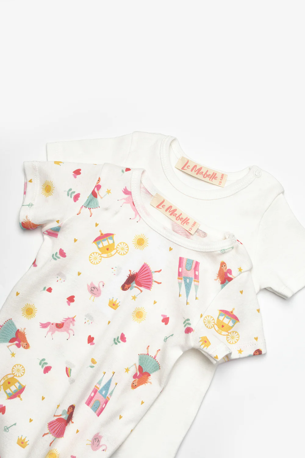 Beyaz  Çiçek Desenli İkili Kız Bebek Zıbın Set - Zoe - Image 5