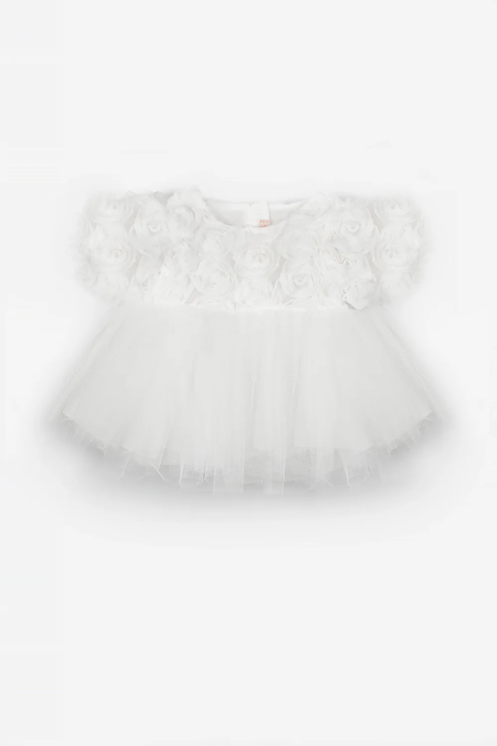 Beyaz Gül Detaylı Kız Bebek Elbise - Nelia - Image 2