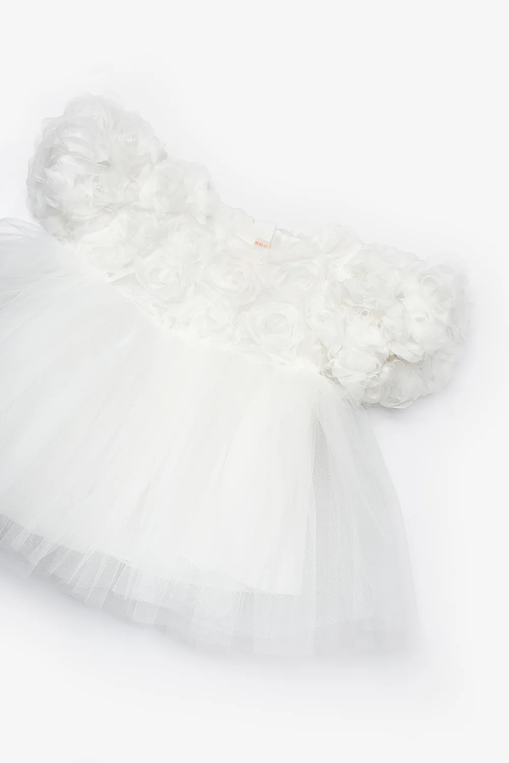 Beyaz Gül Detaylı Kız Bebek Elbise - Nelia - Image 4