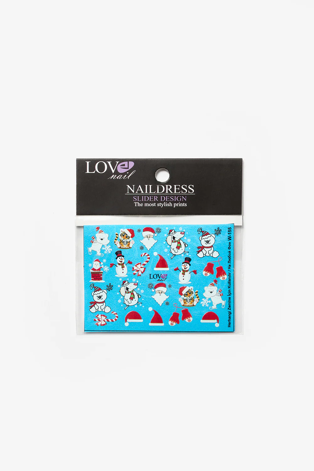 Beyaz Noel Baba Temalı Kız Çocuk Tırnak Sticker