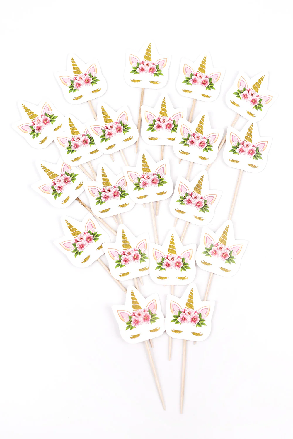 Beyaz  Unicorn Çiçekli 10'lu Kürdan Set - Image 3