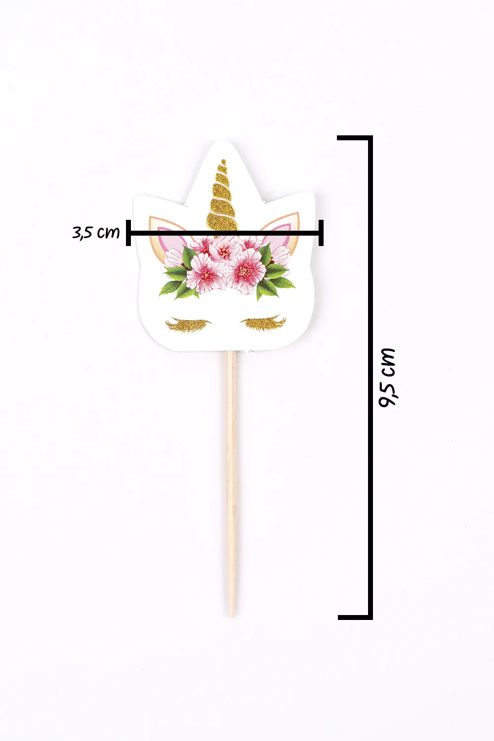 Beyaz  Unicorn Çiçekli 10'lu Kürdan Set - Image 4