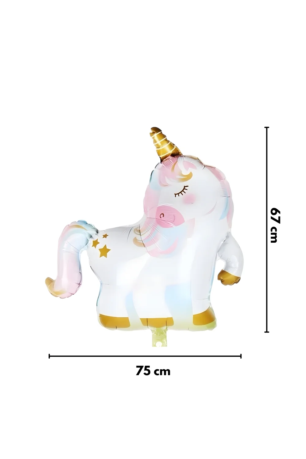 Beyaz  Unicorn Figür Parti Balonu - Image 3