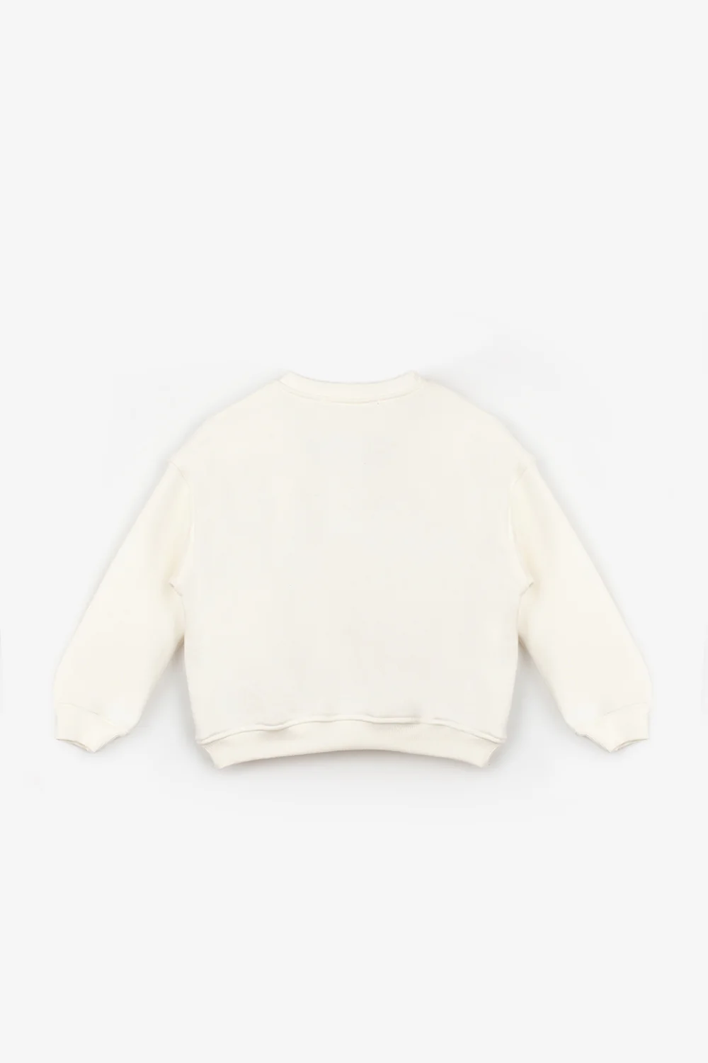 Beyaz  Yıldız Nakışlı Kurdele Detaylı Kız Çocuk Sweatshirt - Image 5