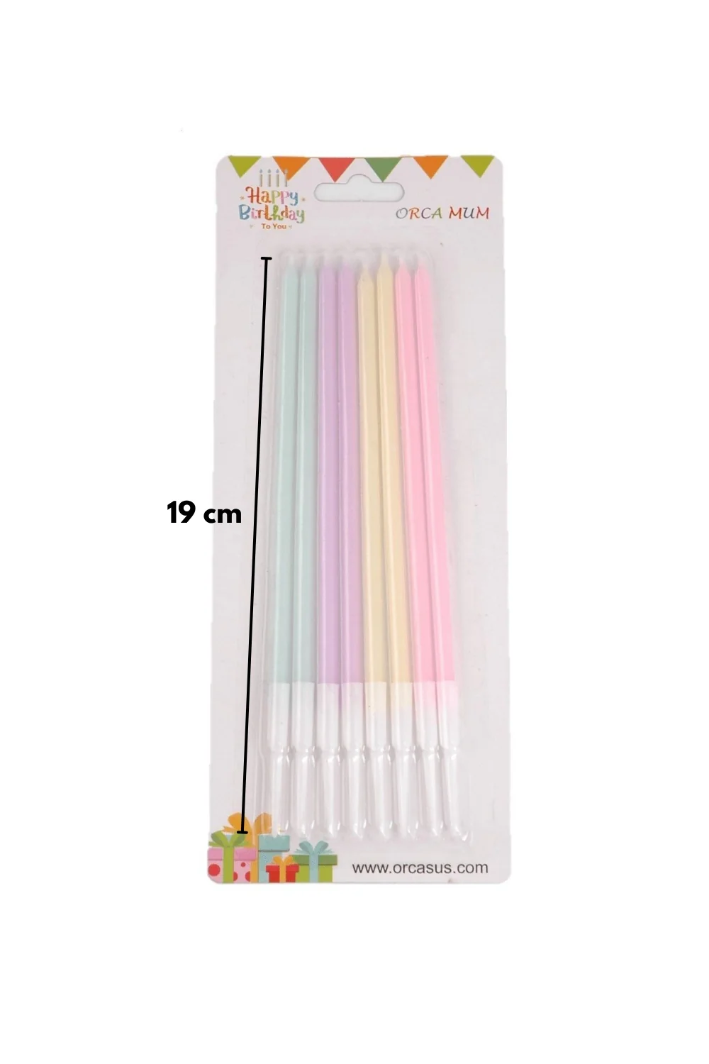 Çok Renkli  8'li Makaron Mum - Image 3