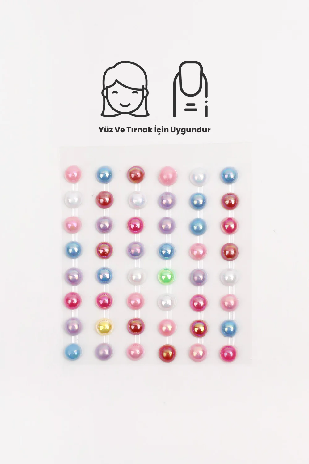 Çok Renkli Boncuk Yüz ve Tırnak Sticker - Image 2