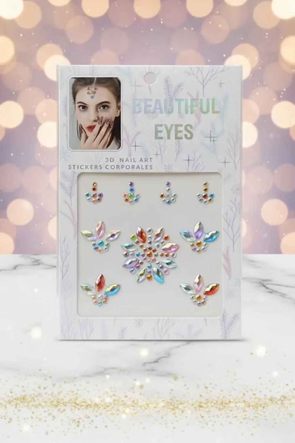 Çok Renkli Çiçek Desen Kız Çocuk Yüz Sticker - Image 2
