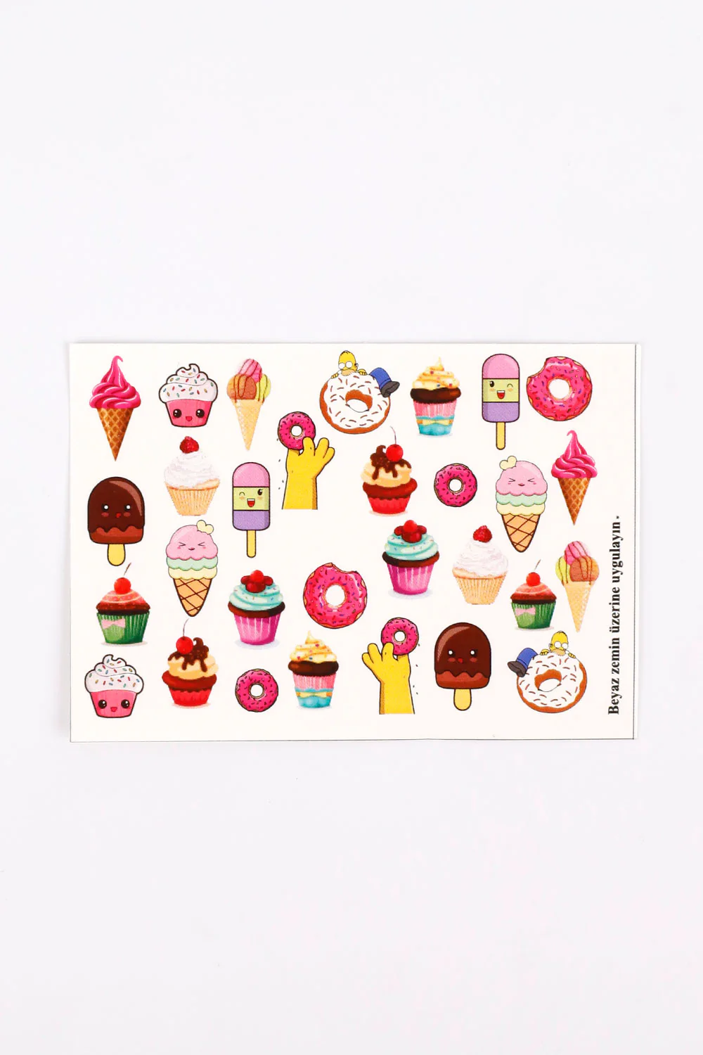 Çok Renkli  Dondurma Kız Çocuk Tırnak Sticker - Image 2