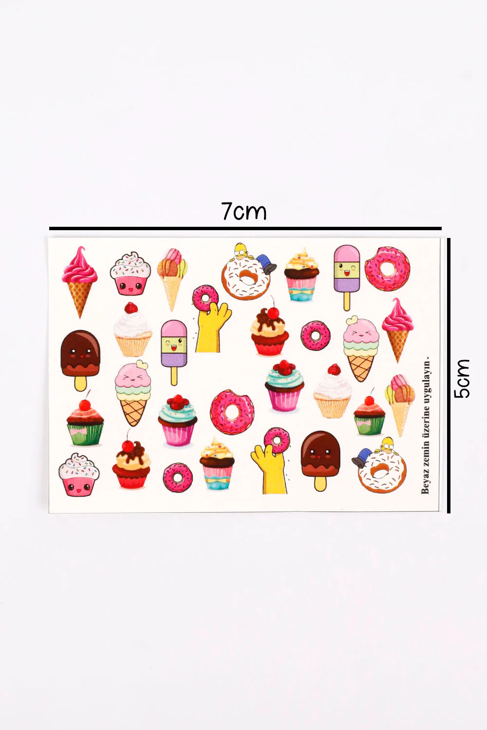 Çok Renkli  Dondurma Kız Çocuk Tırnak Sticker - Image 3