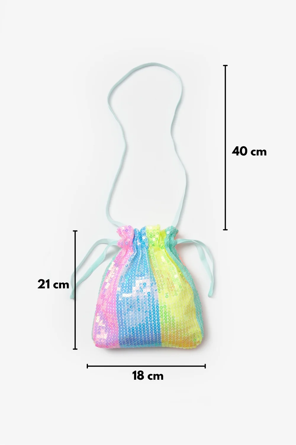 Çok Renkli Gökkuşağı Pullu Kız Çocuk Çanta - Image 3