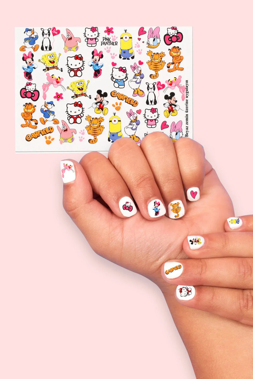 Çok Renkli  Hello Kity Kız Çocuk Tırnak Sticker