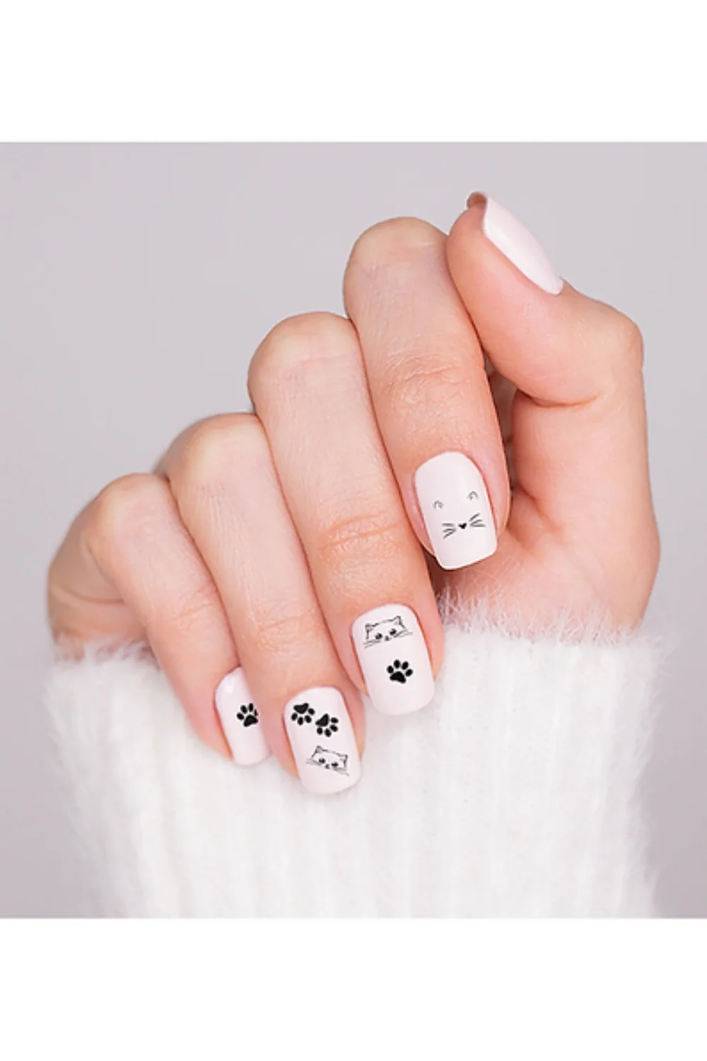 Çok Renkli  Kedi Temalı Kız Çocuk Tırnak Sticker - Image 2
