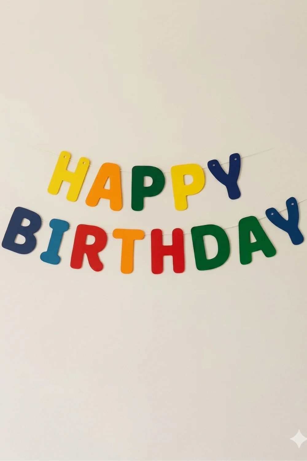 Çok Renkli Pastel Tonları Happy Birthday Harf Parti Banner