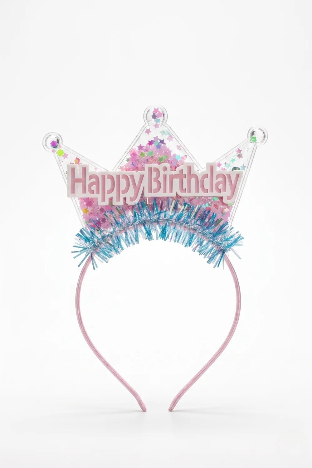 Çok Renkli Pullu Happy Birthday Yazılı Kız Çocuk Parti Tacı