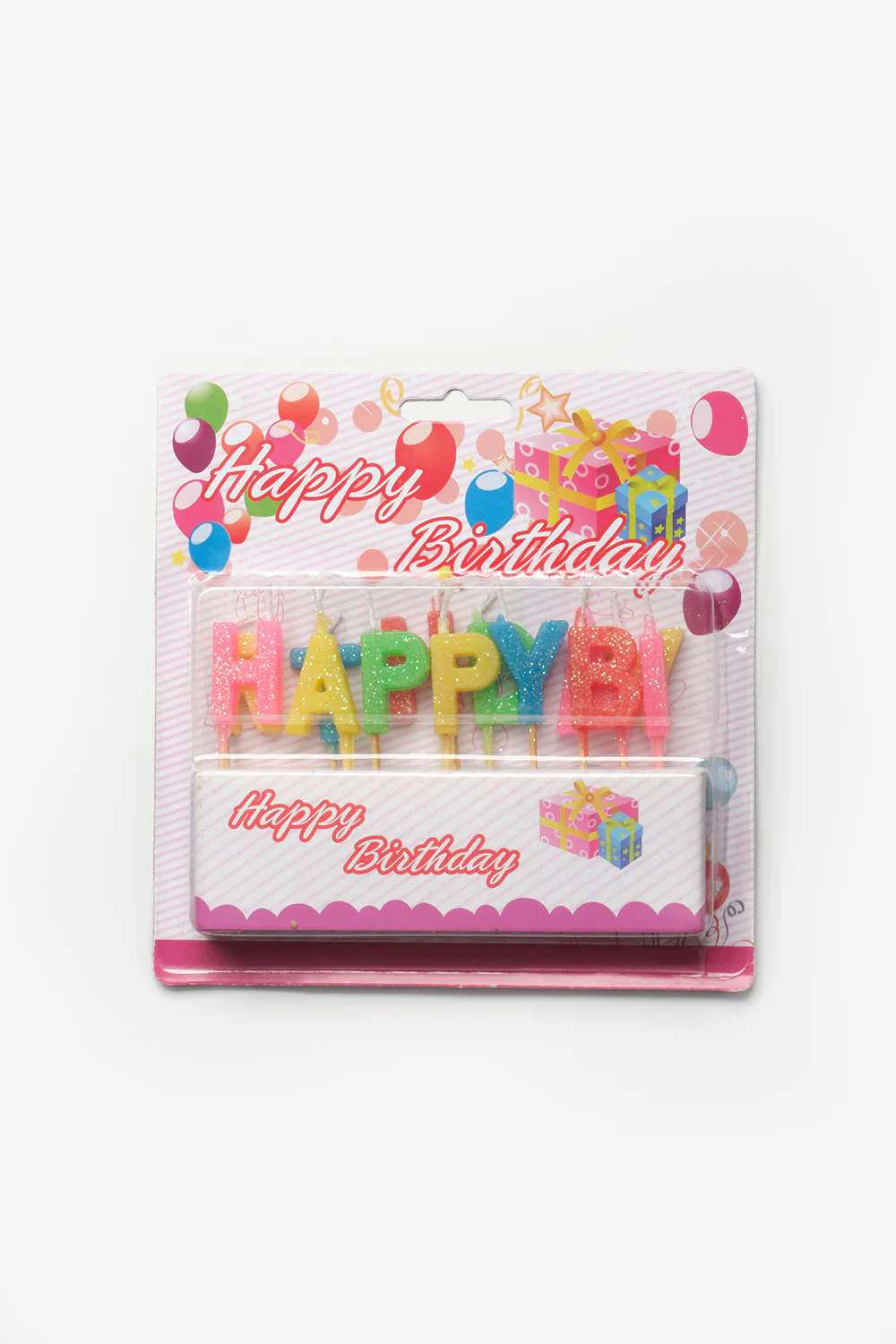 Çok Renkli Simli Happy Birthday Harf Parti Mumu