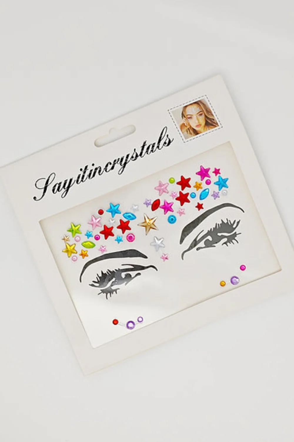 Çok Renkli Yıldız Model Kız Çocuk Yüz Sticker - Image 2