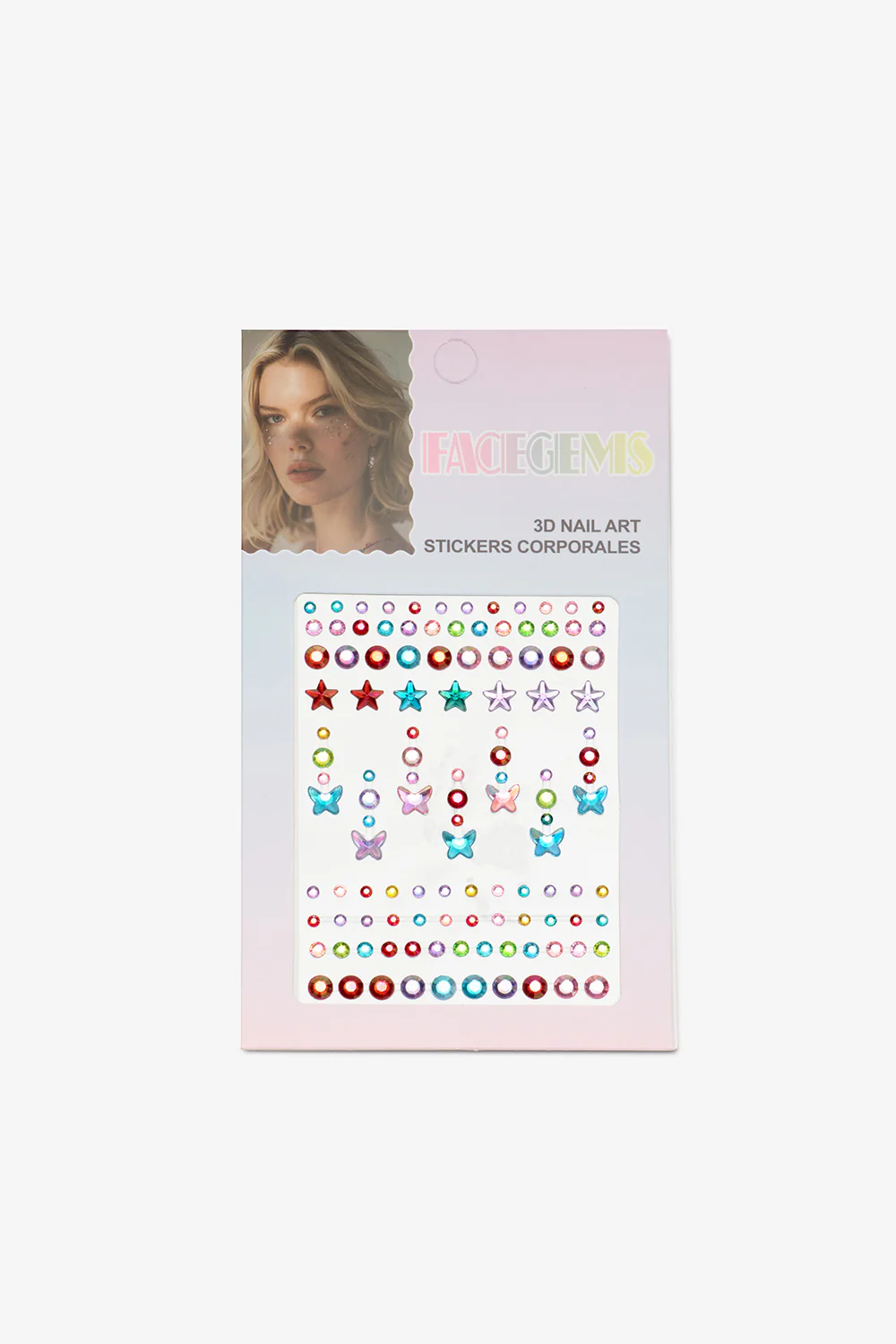 Çok Renkli Yıldız ve Kelebek Desen Kız Çocuk Yüz ve Tırnak Sticker