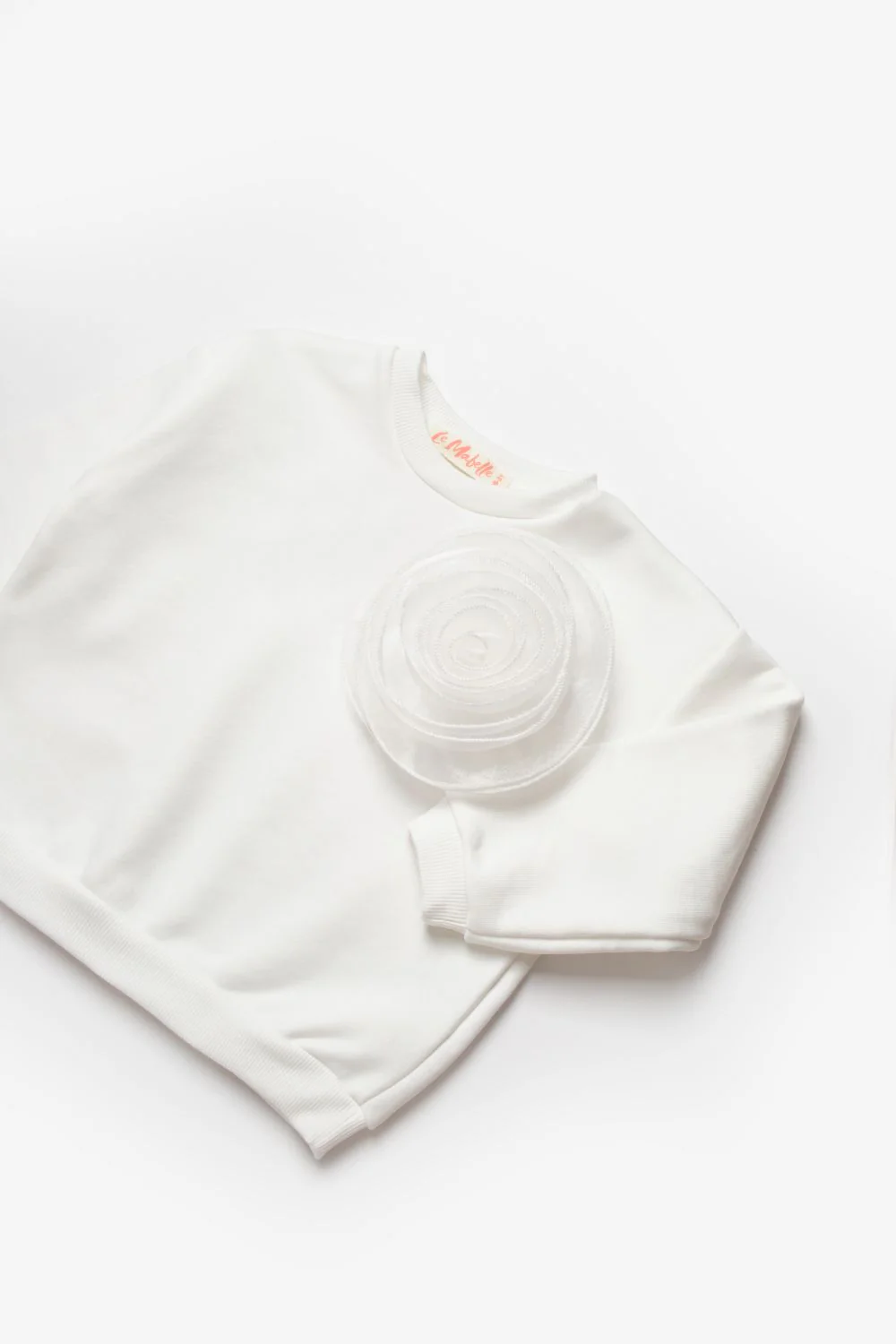 Ekru Gül Aksesuarlı Kız Çocuk Sweatshirt - Elisa - Image 6