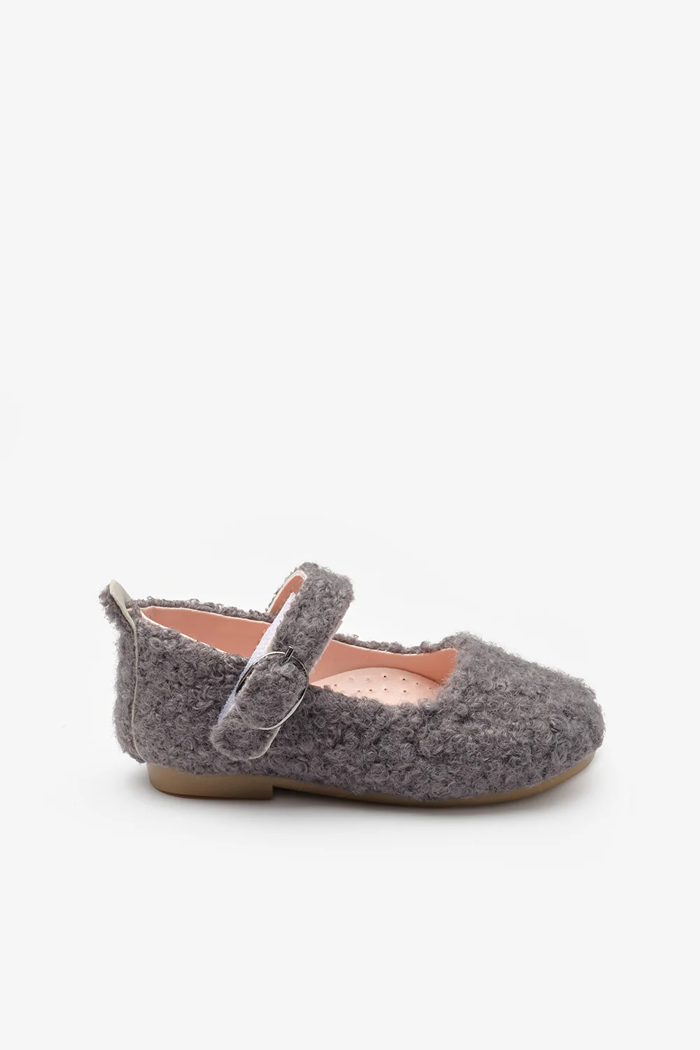 Gri Peluş Teddy Kız Çocuk Ayakkabı - Image 2