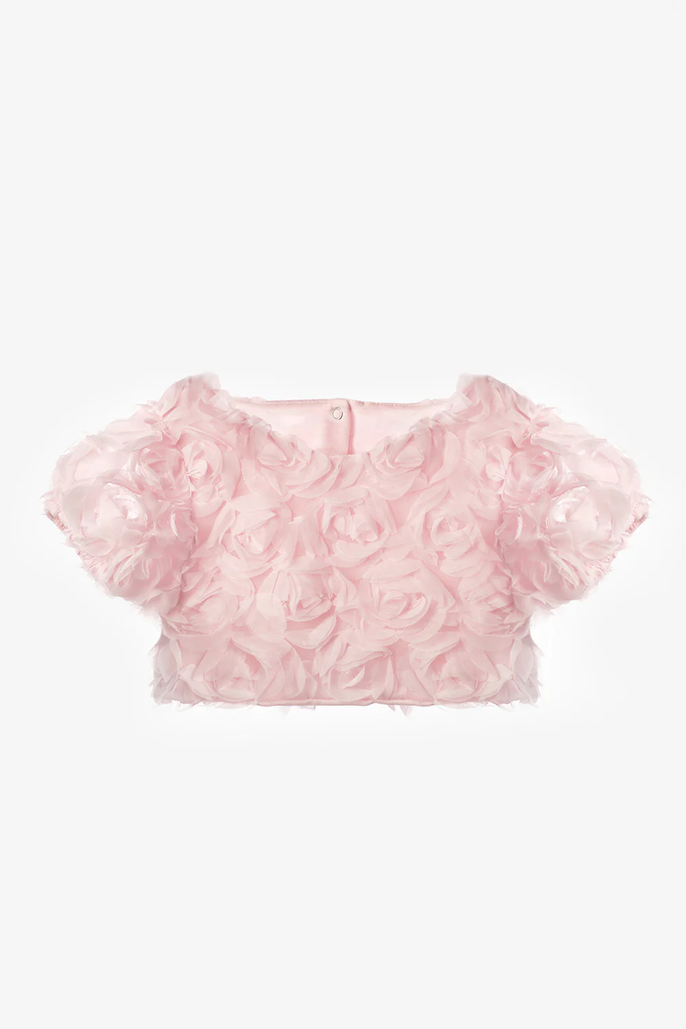 Gülkurusu Gül Aplike Detaylı Kız Çocuk Crop Bluz - Millie