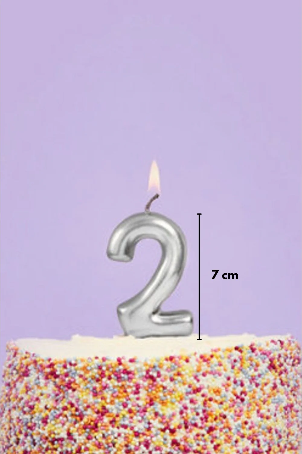 Gümüş 2 Rakamı Mum - Image 2
