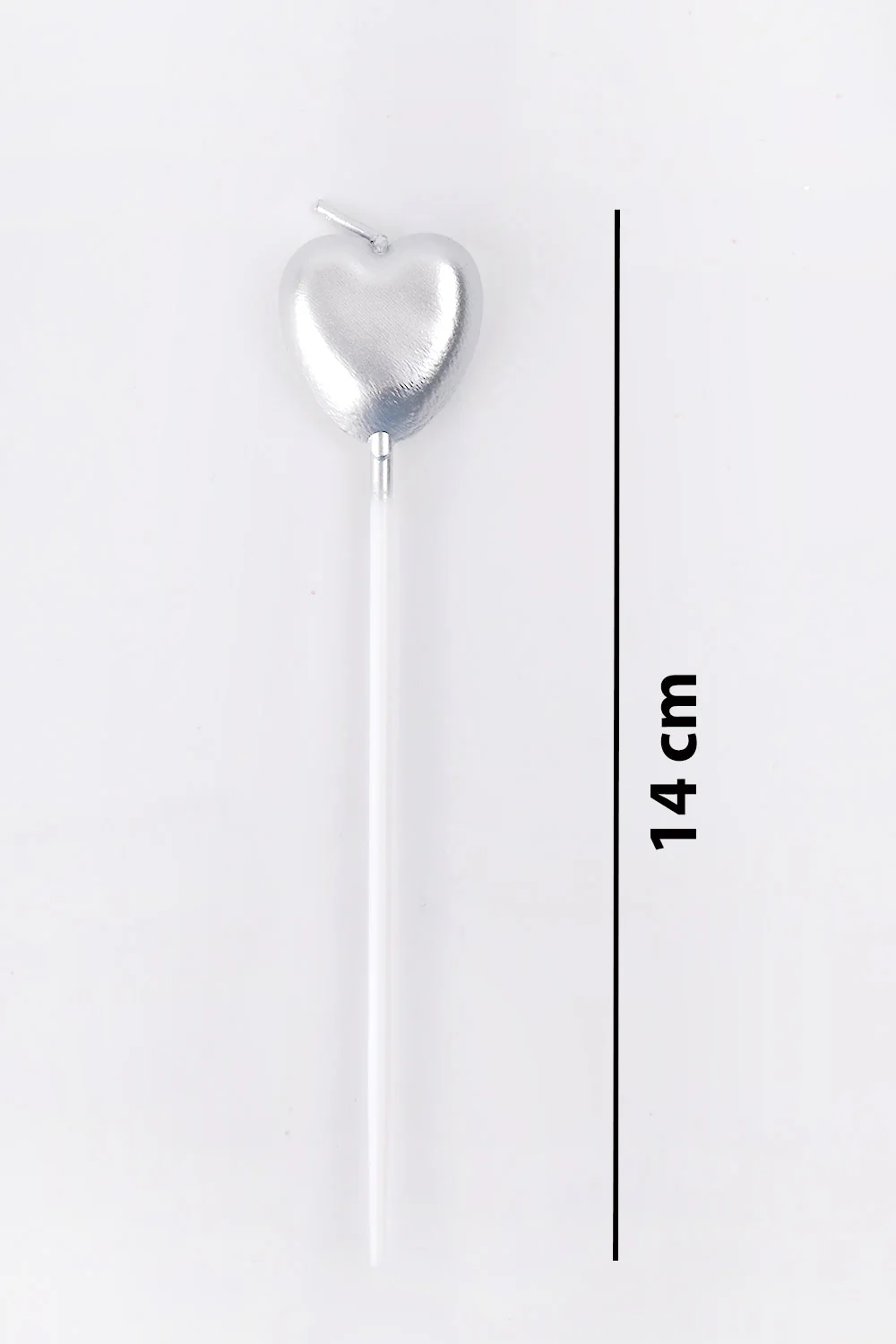 Gümüş  4'lü Kalp Mum - Image 3