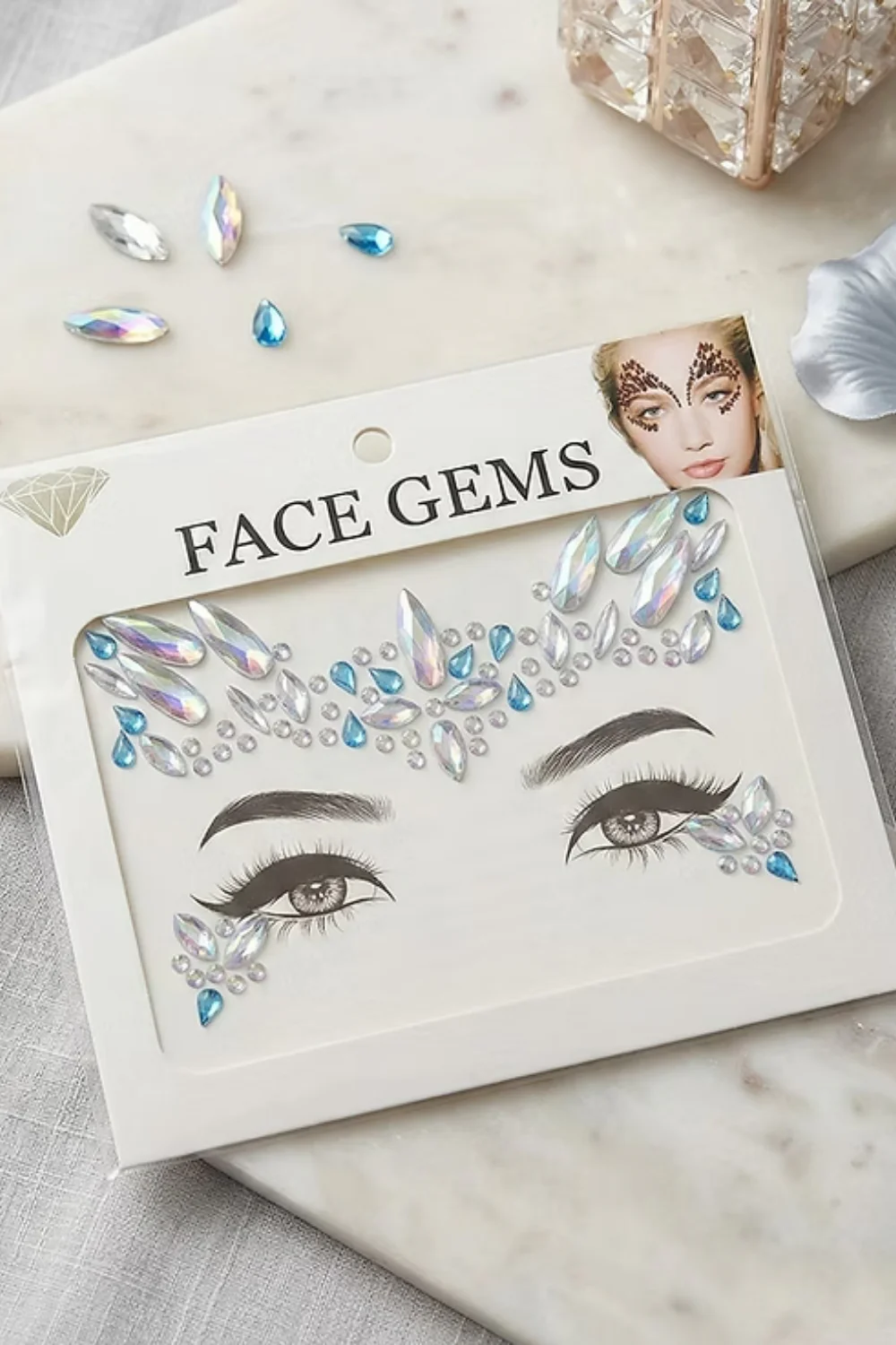 Gümüş Elmas Model Kız Çocuk Yüz Sticker - Image 3