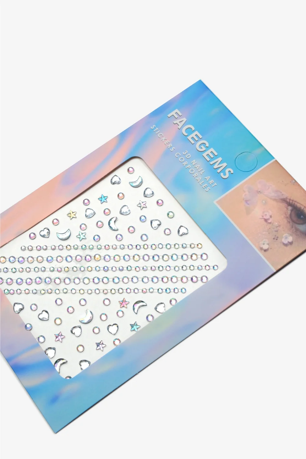 Gümüş  Kalp Temalı Kız Çocuk Yüz ve Tırnak Sticker - Image 2