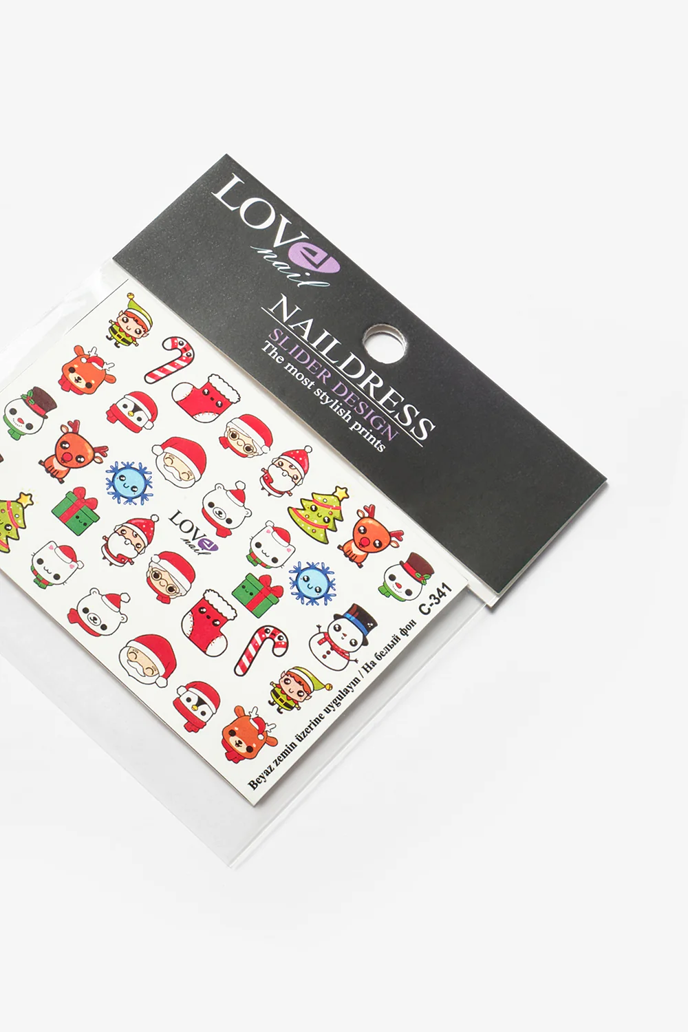Kırmızı Baston Şeker Temalı Kız Çocuk Tırnak Sticker - Image 2
