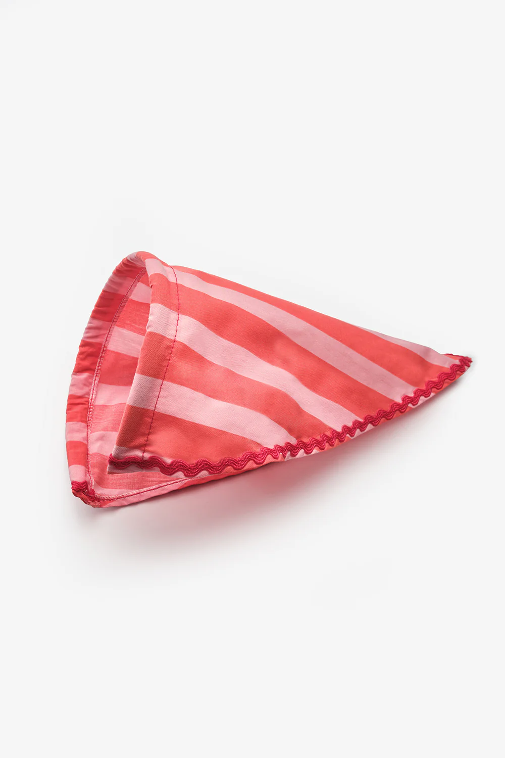 Kırmızı Çizgi Desenli Kız Çocuk Üçgen Bandana Taç - Image 2