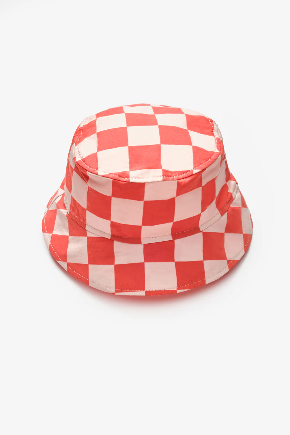 Kırmızı Dama Desenli Çocuk Bucket Şapka