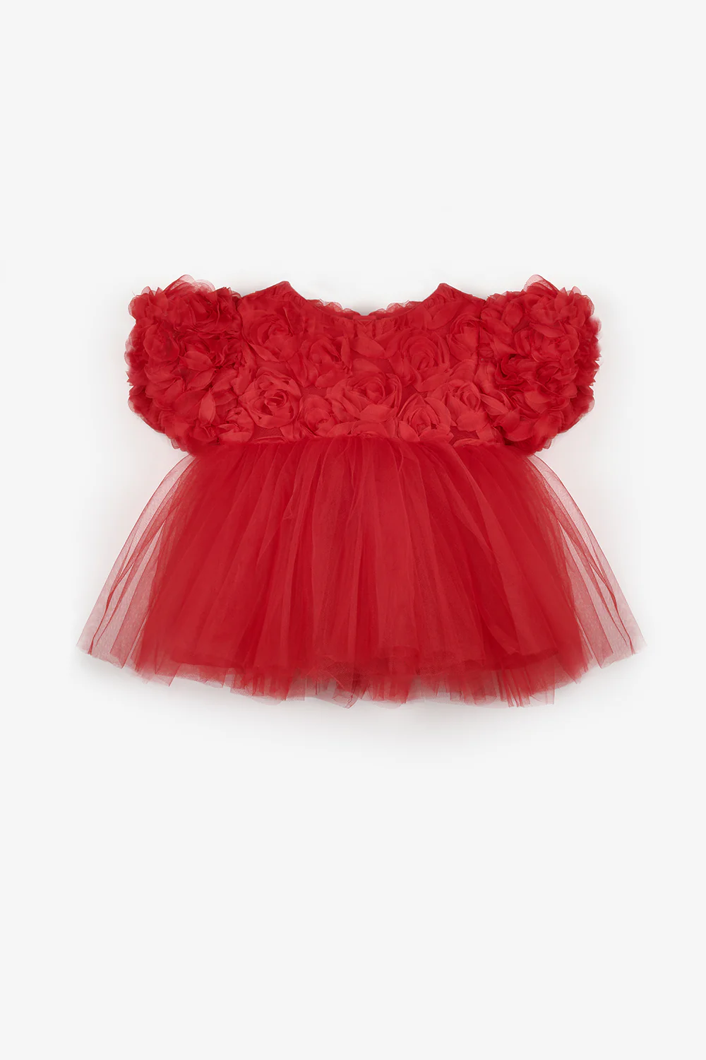 Kırmızı Gül Detaylı Kız Bebek Elbise - Nelia - Image 2