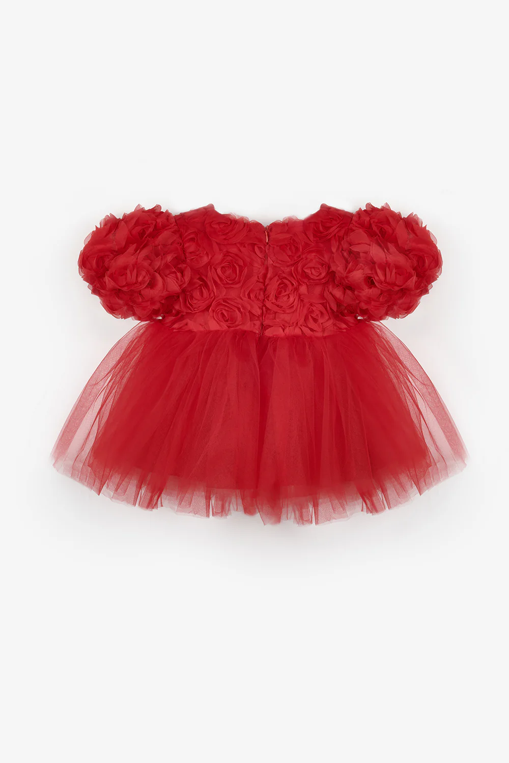 Kırmızı Gül Detaylı Kız Bebek Elbise - Nelia - Image 3