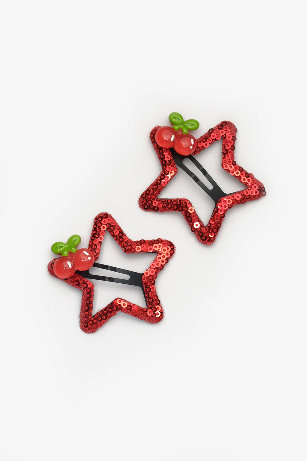Kırmızı Kiraz Detaylı Yıldız Figür Kız Çocuk Klips Toka - Image 2
