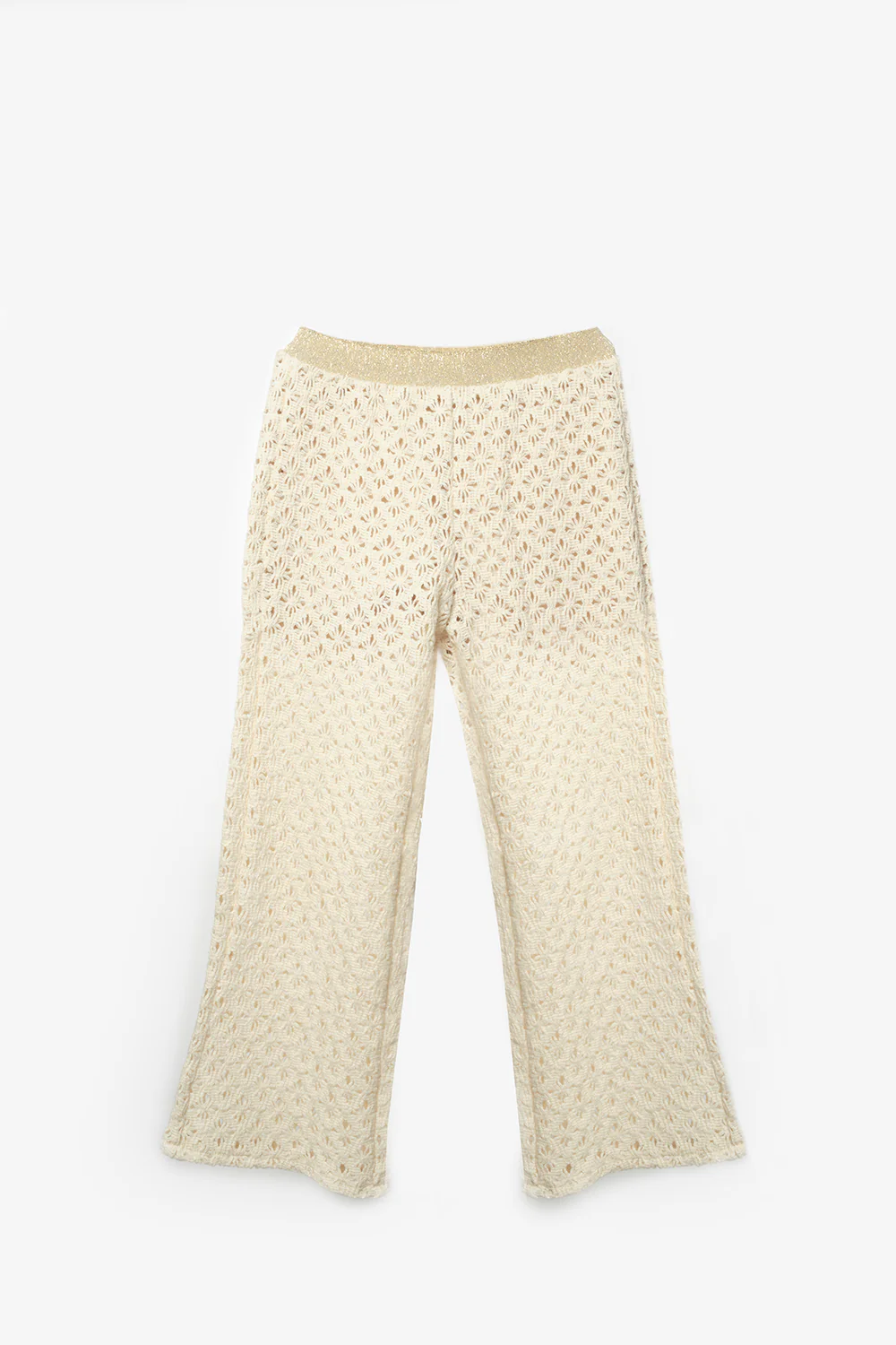 Krem Örme Kız Çocuk Crop Pantalon İkili Takım - Edna - Image 3