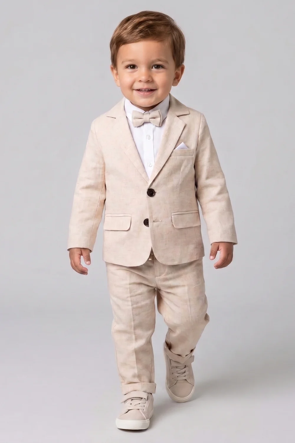 Krem Papyonlu Ceketli Erkek Çocuk Takım - Felix - Image 3