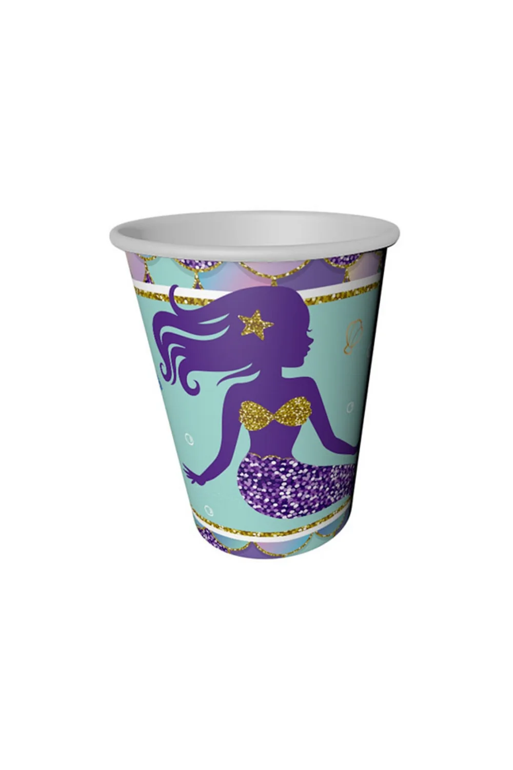 Lila Baskılı 8'li Tabak Bardak Set - Image 3